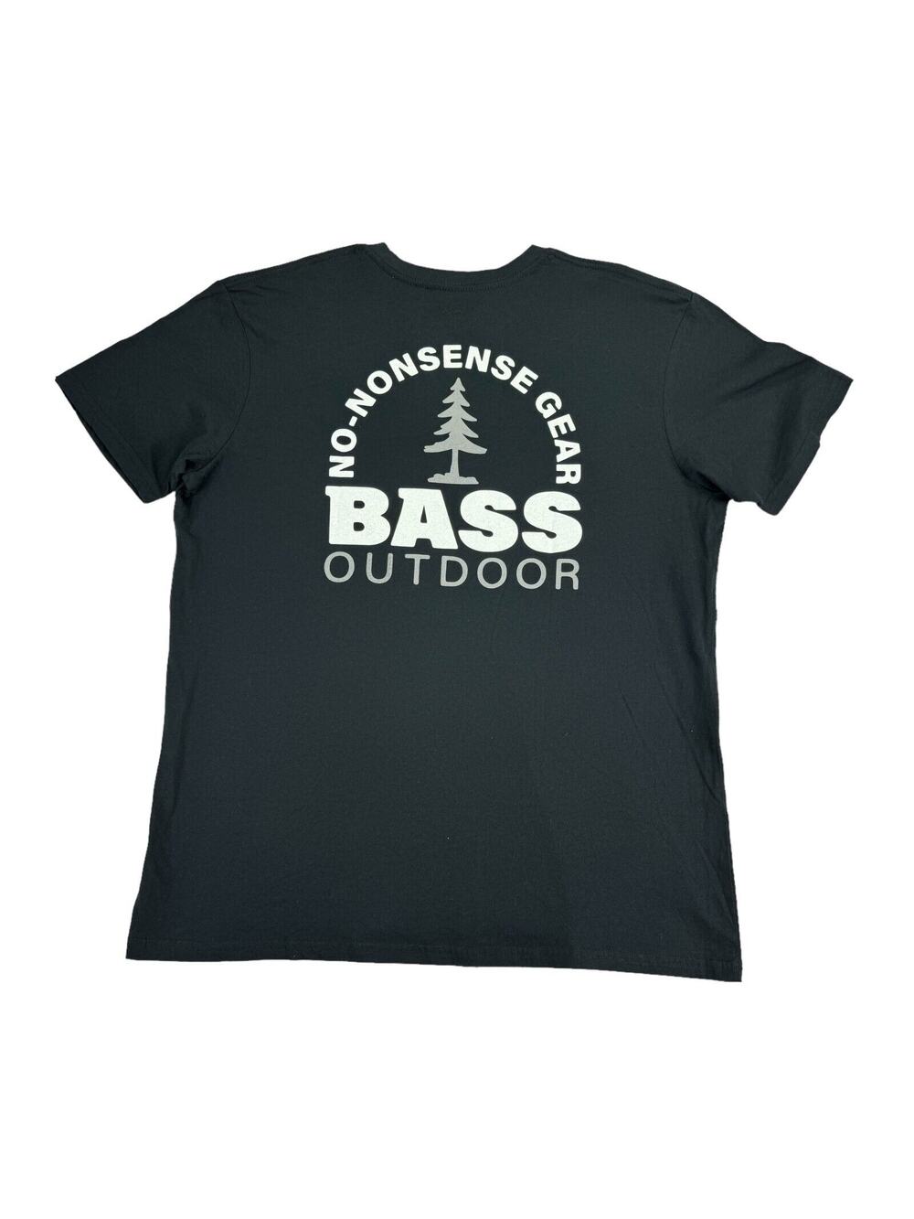 Bass Outdoor Mens No-Nonsense Graphic Logo Short Sleeve T-Shirt Black XL